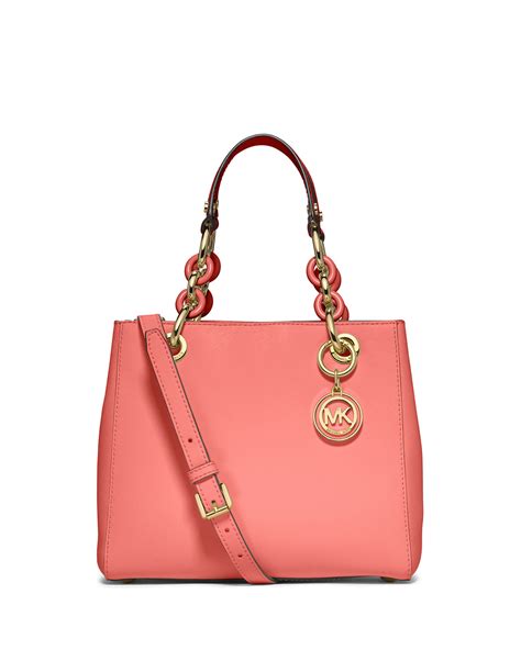 michael kors cynthia small north south satchel soft pink|Michael Kors Cynthia Small North South Satchel .